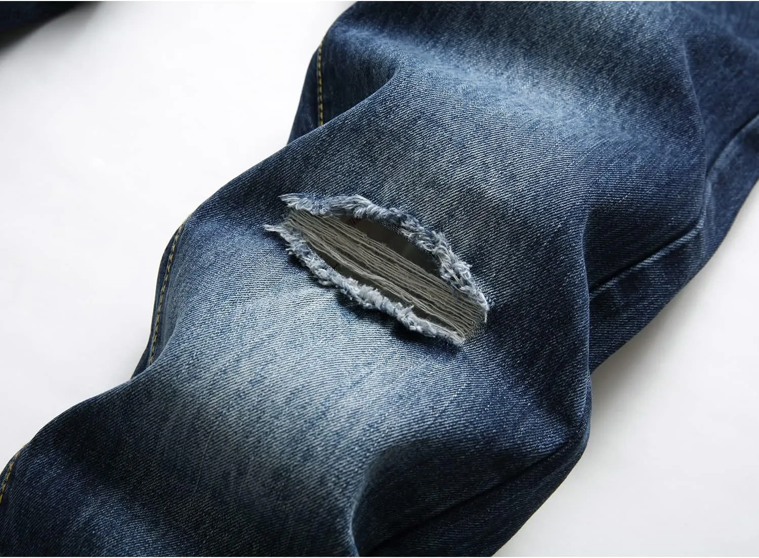 Ripped Jeans for Men Slim Denim Regular Fit Tapered Leg Distressed Destroyed Pants Mens Jeans with Hole