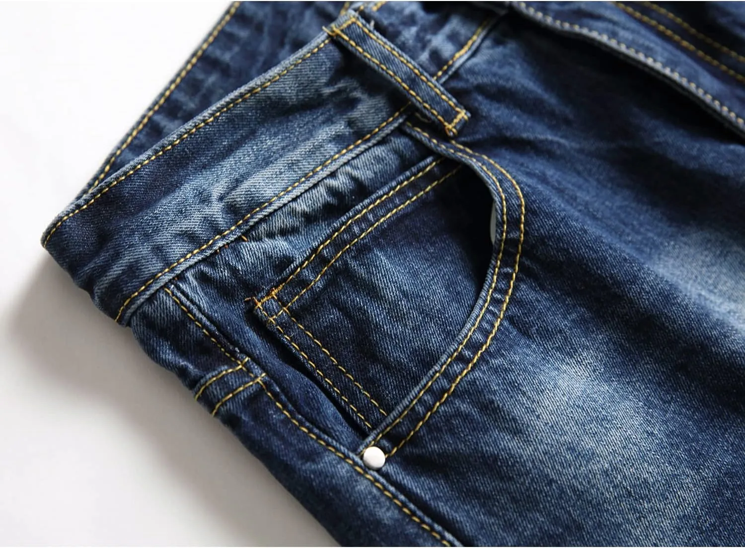Ripped Jeans for Men Slim Denim Regular Fit Tapered Leg Distressed Destroyed Pants Mens Jeans with Hole