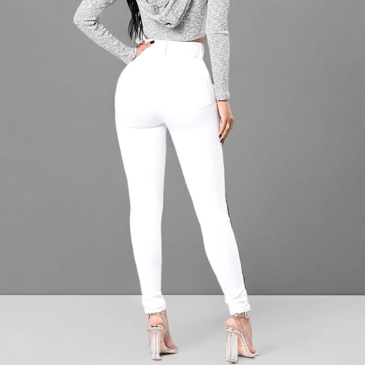 Ripped Skinny Jeans for Women High Waisted Stretch Slim Fit Distressed Butt Lifting Denim Jeans Pants