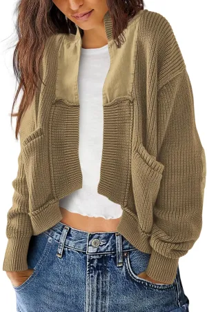 SENSERISE Womens Cardigan Sweaters Cable Knit Sweater Open Front Long Sleeve Chunky Cardigan Outerwear Coats