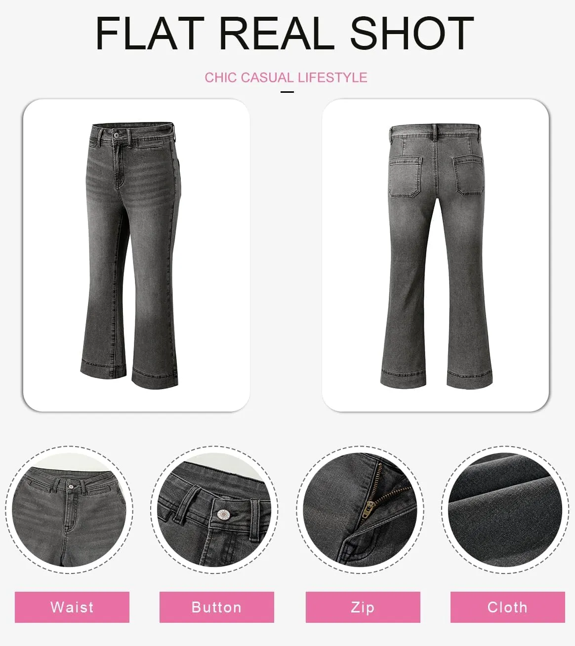 SHEWIN Wide Leg Jeans for Women Trendy High Waisted Flare Jeans Stretchy Straight Leg Ankle Denim Pants with Pockets