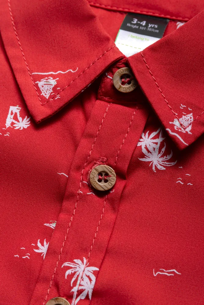 Short Sleeve Poplin Aop Shirt