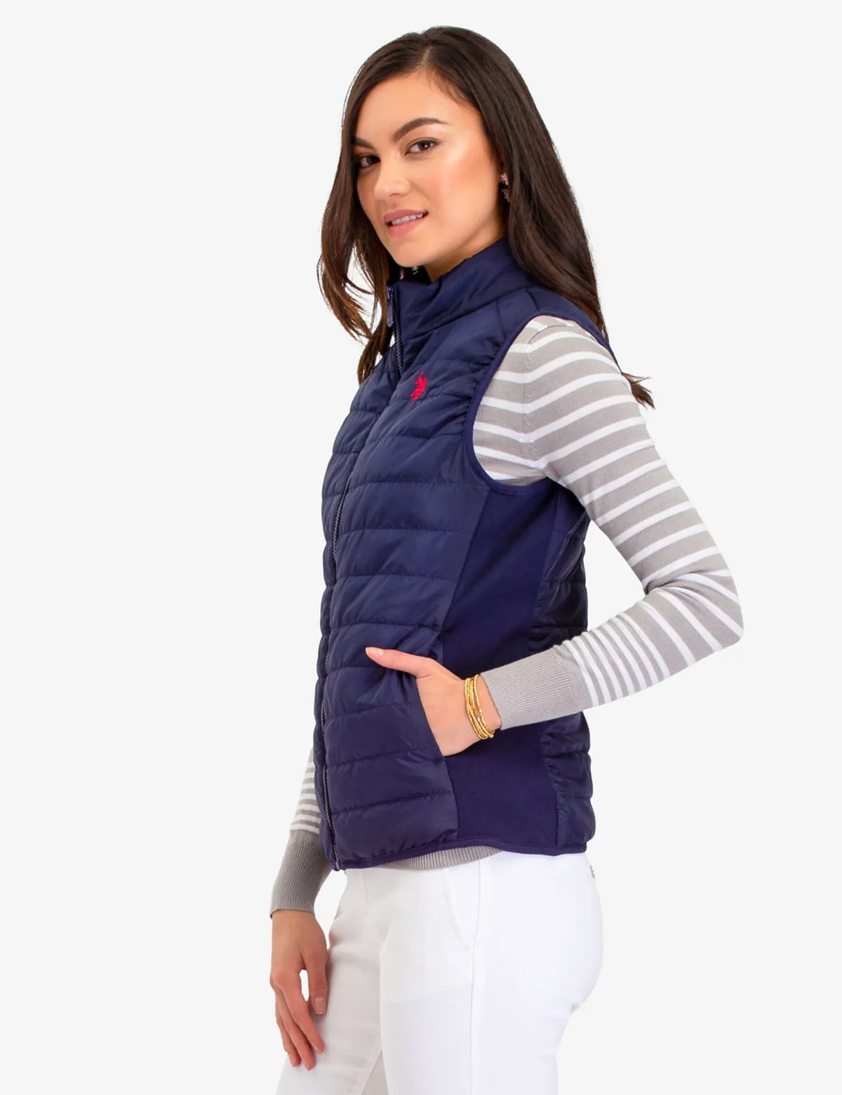SIDE KNIT PUFFER VEST