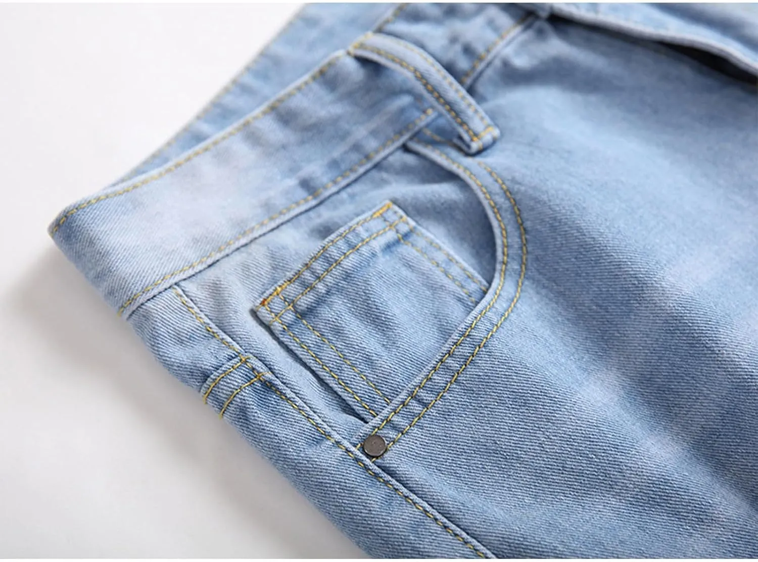 Slim Fit Ripped Jeans for Men Destroyed Distressed Stretch Slim Jeans Pants Hip Hop Y2K Streetwear Denim Pants