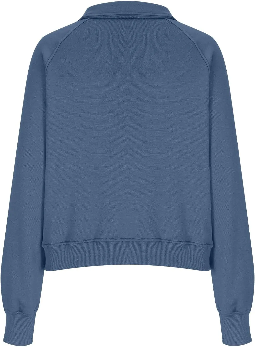 slqdgmryz Half Zip Pullover Women Cropped Fleece Oversized Sweatshirt Cute Pocket 1/2 Zipped Y2k Hoodie with Thumb Holes