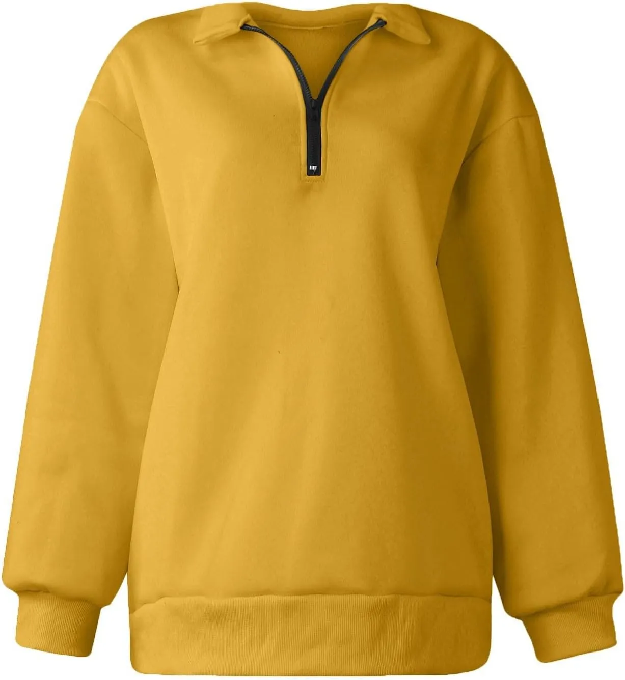 slqdgmryz Womens Quarter Zip Pullover Fleece Preppy Oversized Sweatshirt Drop Shoulder Half Zip Plain Cute Sweatshirts