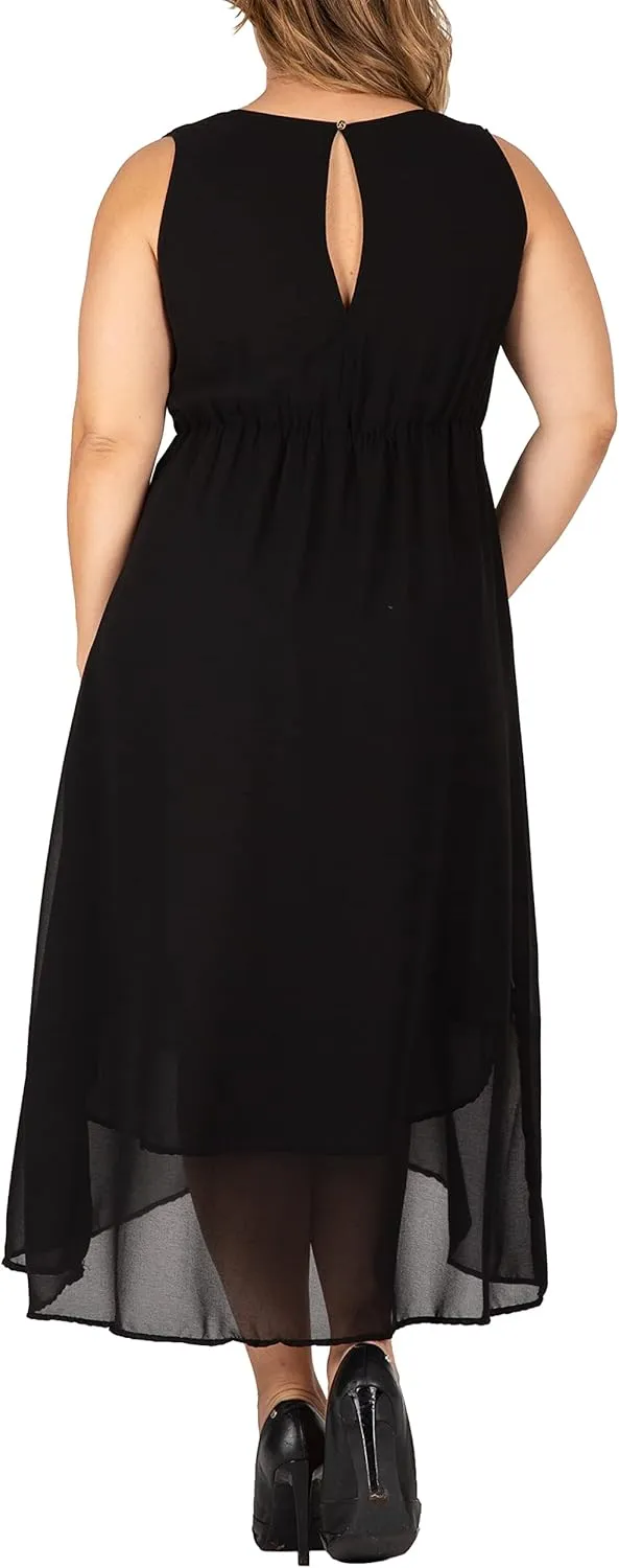 Standards & Practices Women's Plus Size V Neck Kimono Sleeves Maxi Dress