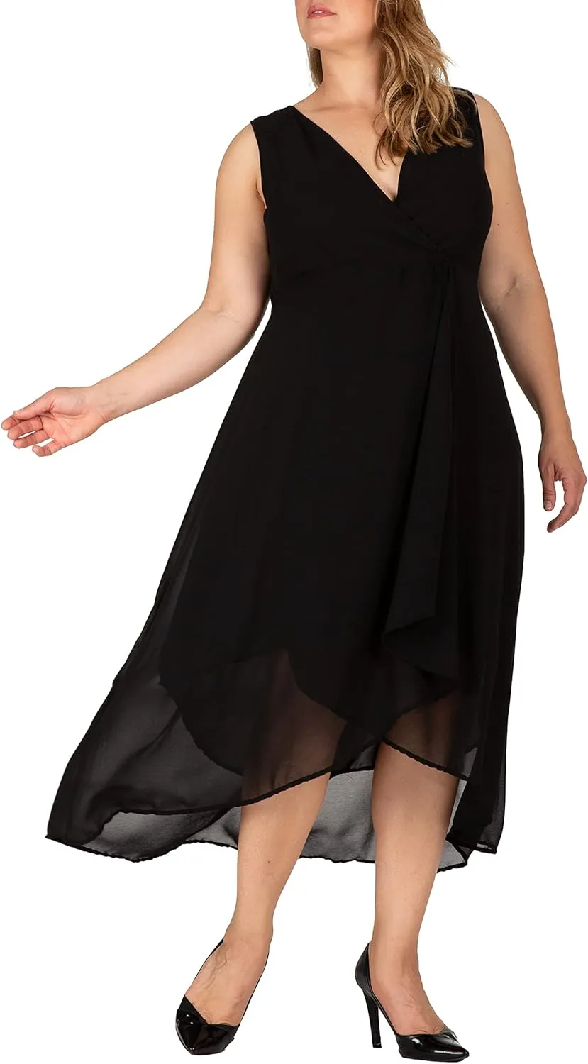 Standards & Practices Women's Plus Size V Neck Kimono Sleeves Maxi Dress