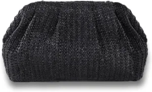 Straw Crossbody Clutch Purse for Women Shoulder Handbag Cloud Handbag Beach Bag Woven Rattan Bag Purses Rattan Shoulder Bag