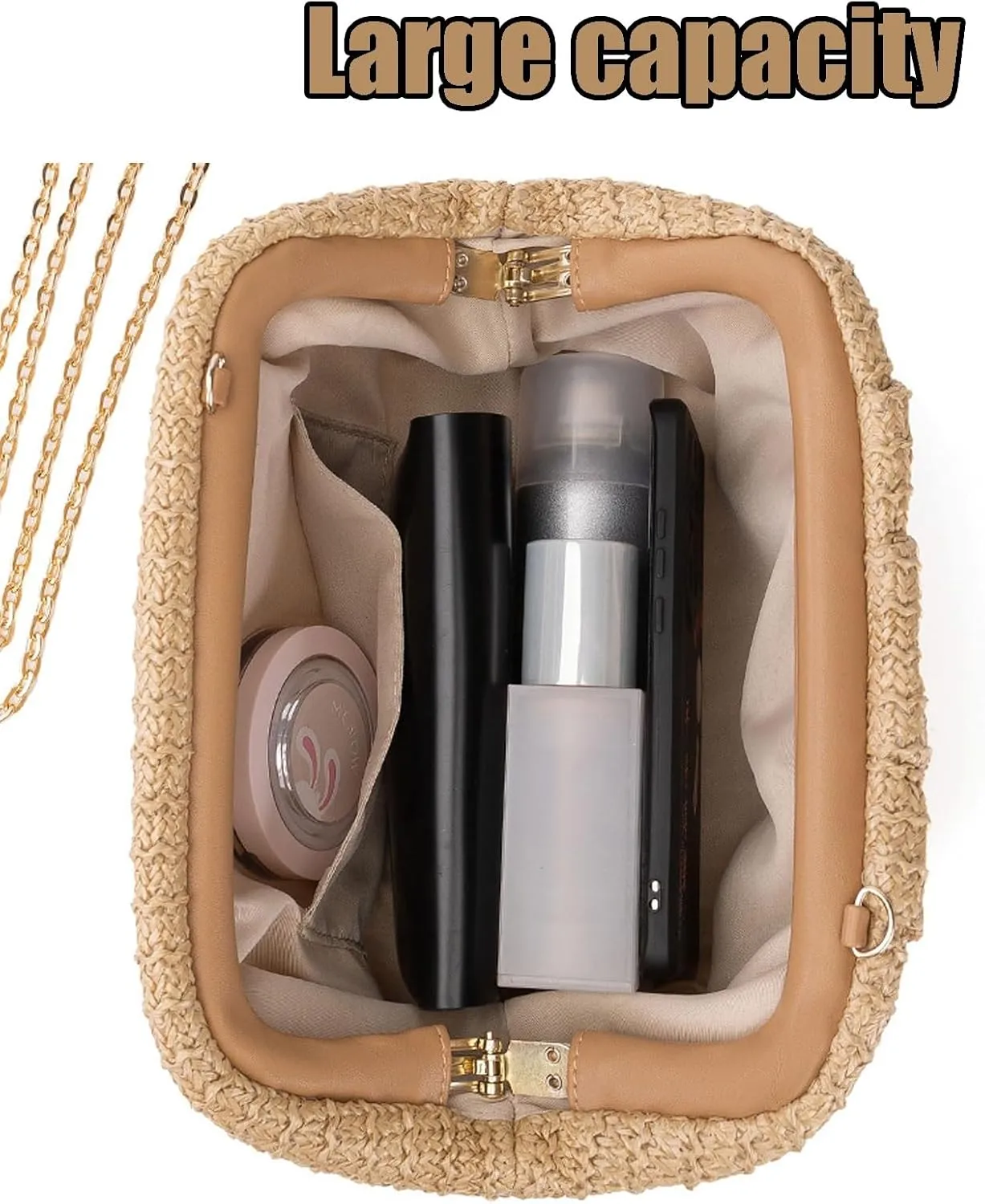 Straw Crossbody Clutch Purse for Women Shoulder Handbag Cloud Handbag Beach Bag Woven Rattan Bag Purses Rattan Shoulder Bag