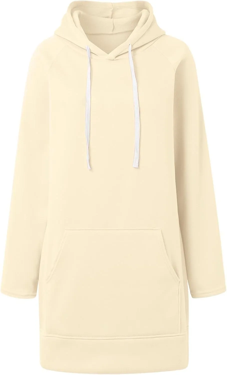 The Warmy Oversized Hoodie Dress for Women Split Hem Pullover Tops Long Sweatshirt with Pocket Casual Dressy Tunics