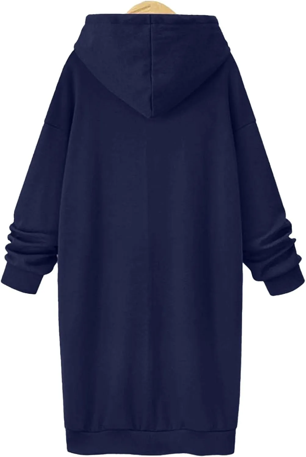 The Warmy Oversized Hoodie Dress for Women Split Hem Pullover Tops Long Sweatshirt with Pocket Casual Dressy Tunics