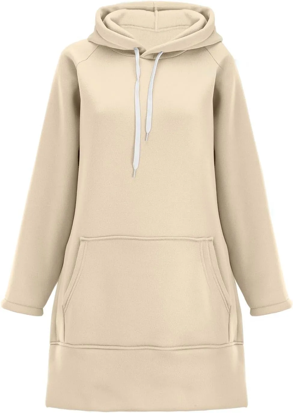 The Warmy Oversized Hoodie Dress for Women Split Hem Pullover Tops Long Sweatshirt with Pocket Casual Dressy Tunics