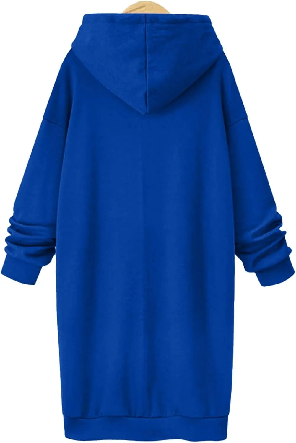 The Warmy Oversized Hoodie Dress for Women Split Hem Pullover Tops Long Sweatshirt with Pocket Casual Dressy Tunics