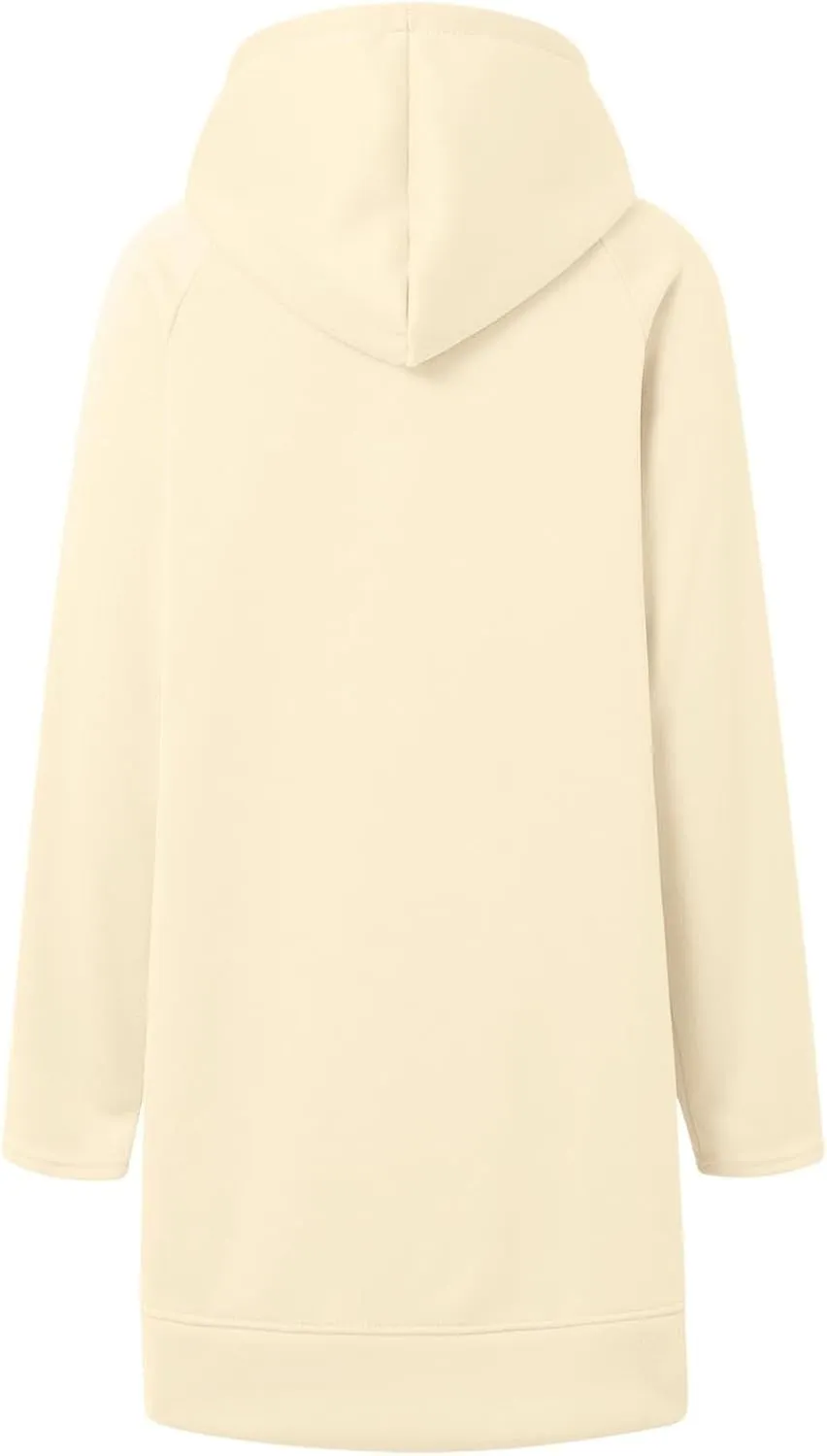 The Warmy Oversized Hoodie Dress for Women Split Hem Pullover Tops Long Sweatshirt with Pocket Casual Dressy Tunics