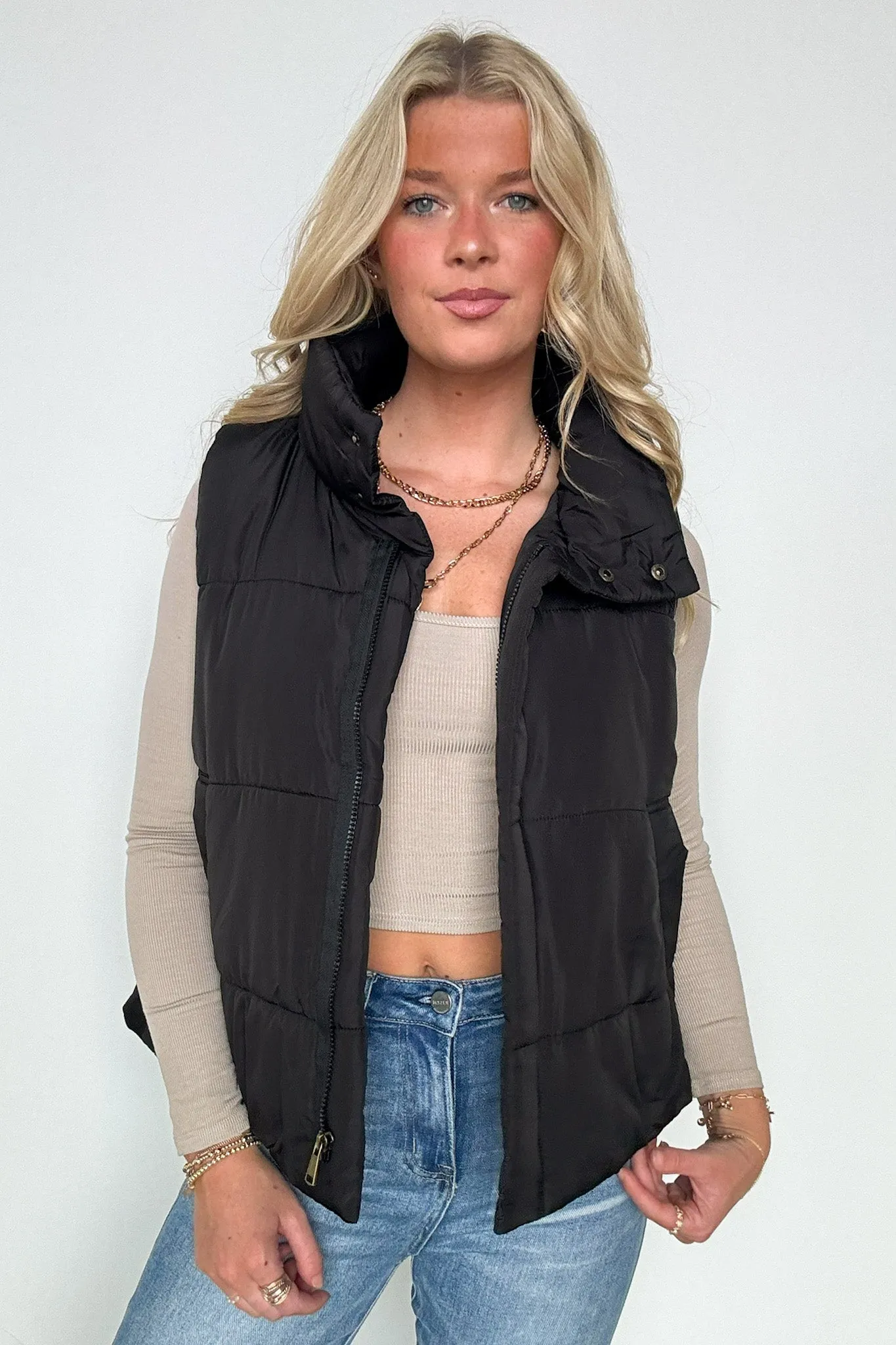 Toasty Time Zip Up Puffer Vest - FINAL SALE
