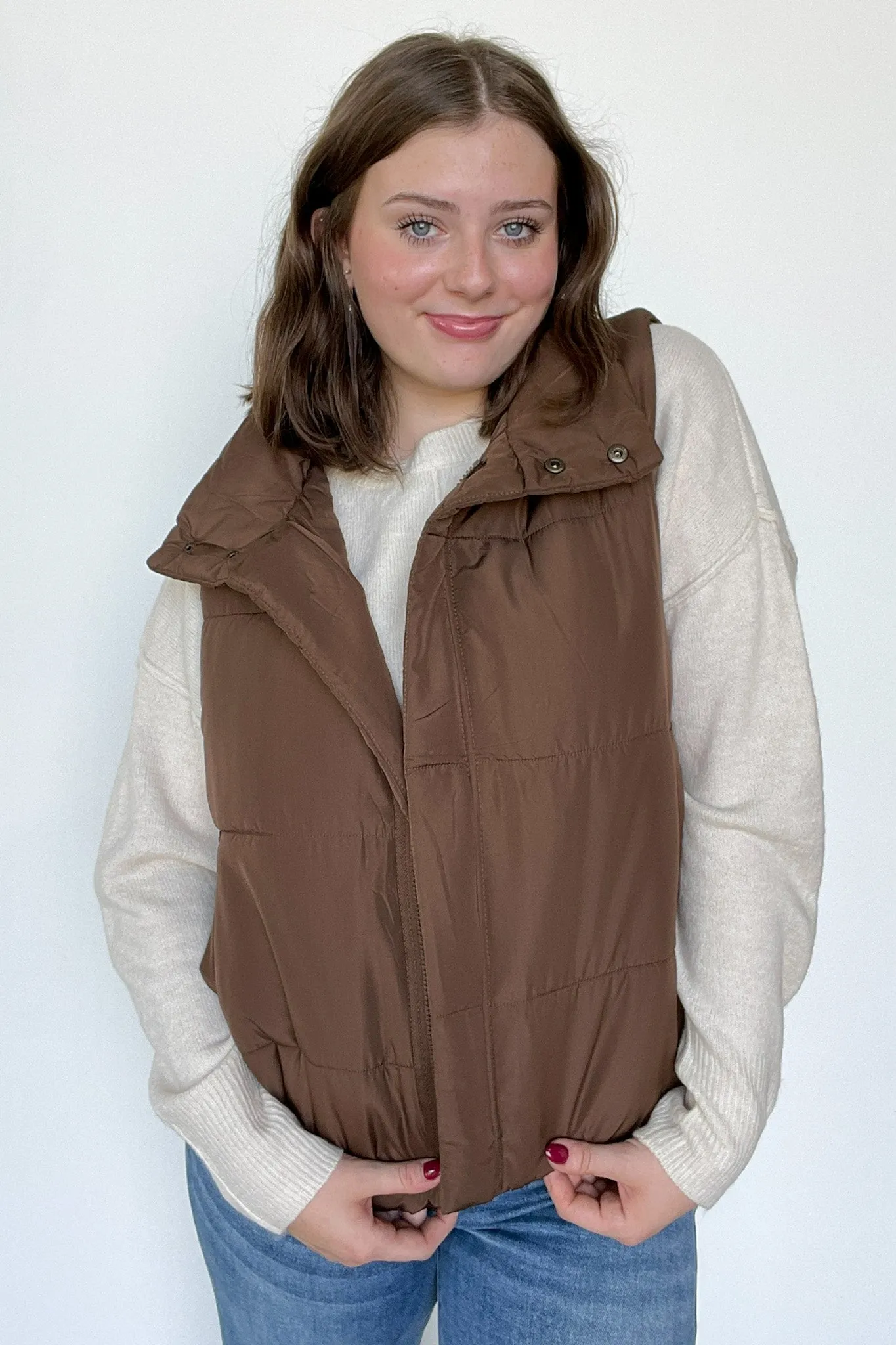 Toasty Time Zip Up Puffer Vest - FINAL SALE