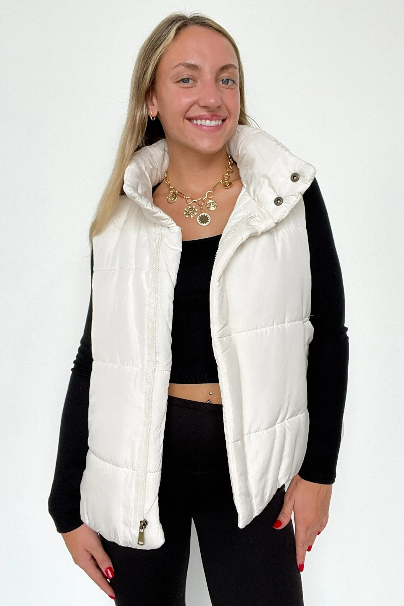 Toasty Time Zip Up Puffer Vest - FINAL SALE