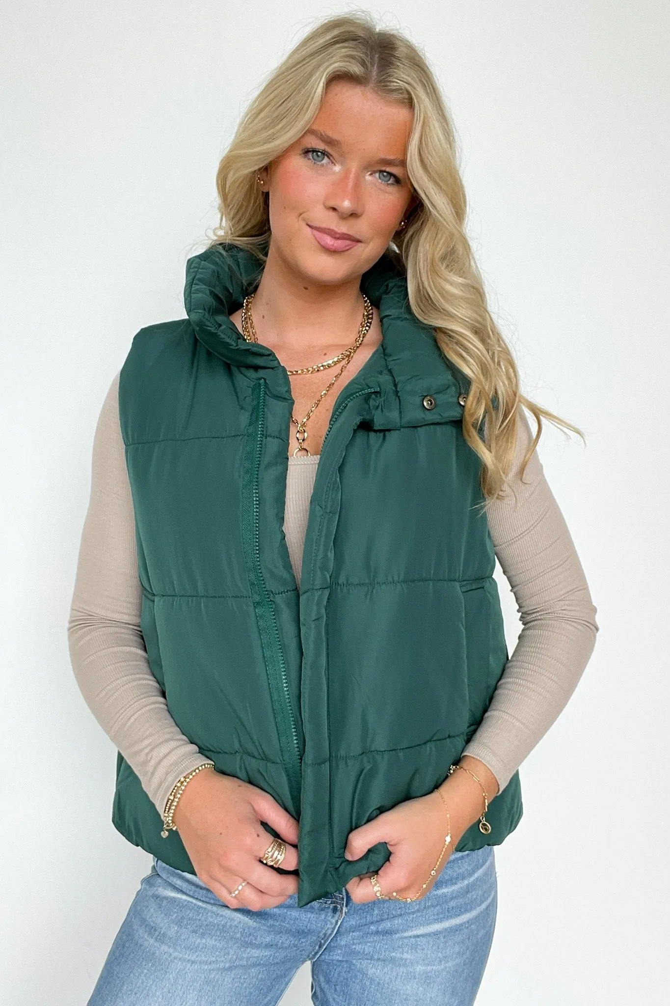 Toasty Time Zip Up Puffer Vest - FINAL SALE