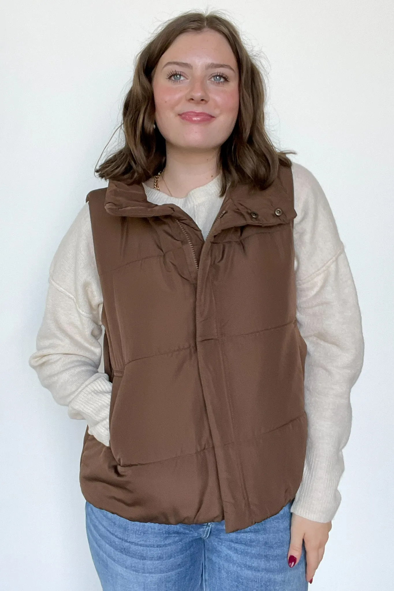 Toasty Time Zip Up Puffer Vest - FINAL SALE