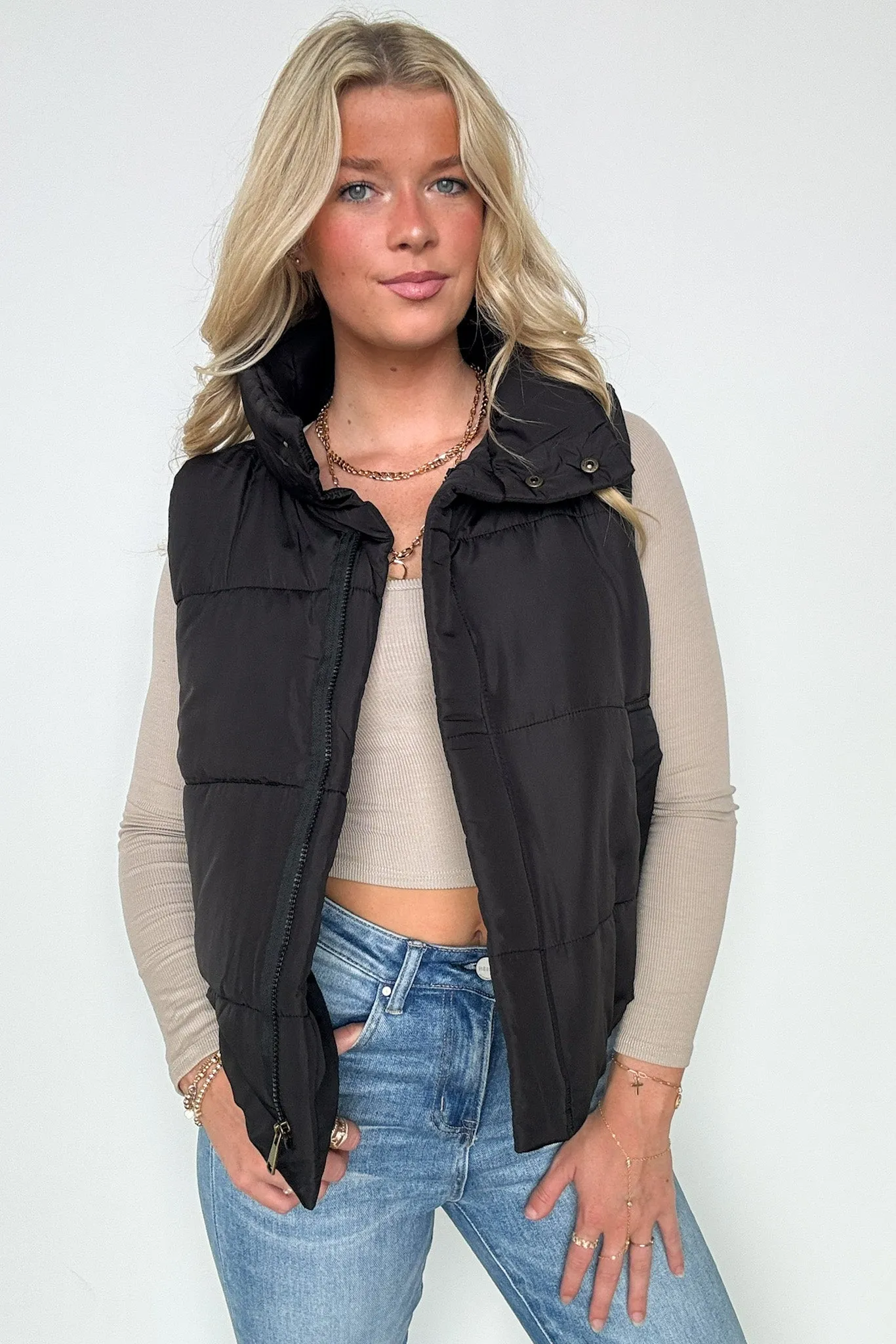 Toasty Time Zip Up Puffer Vest - FINAL SALE