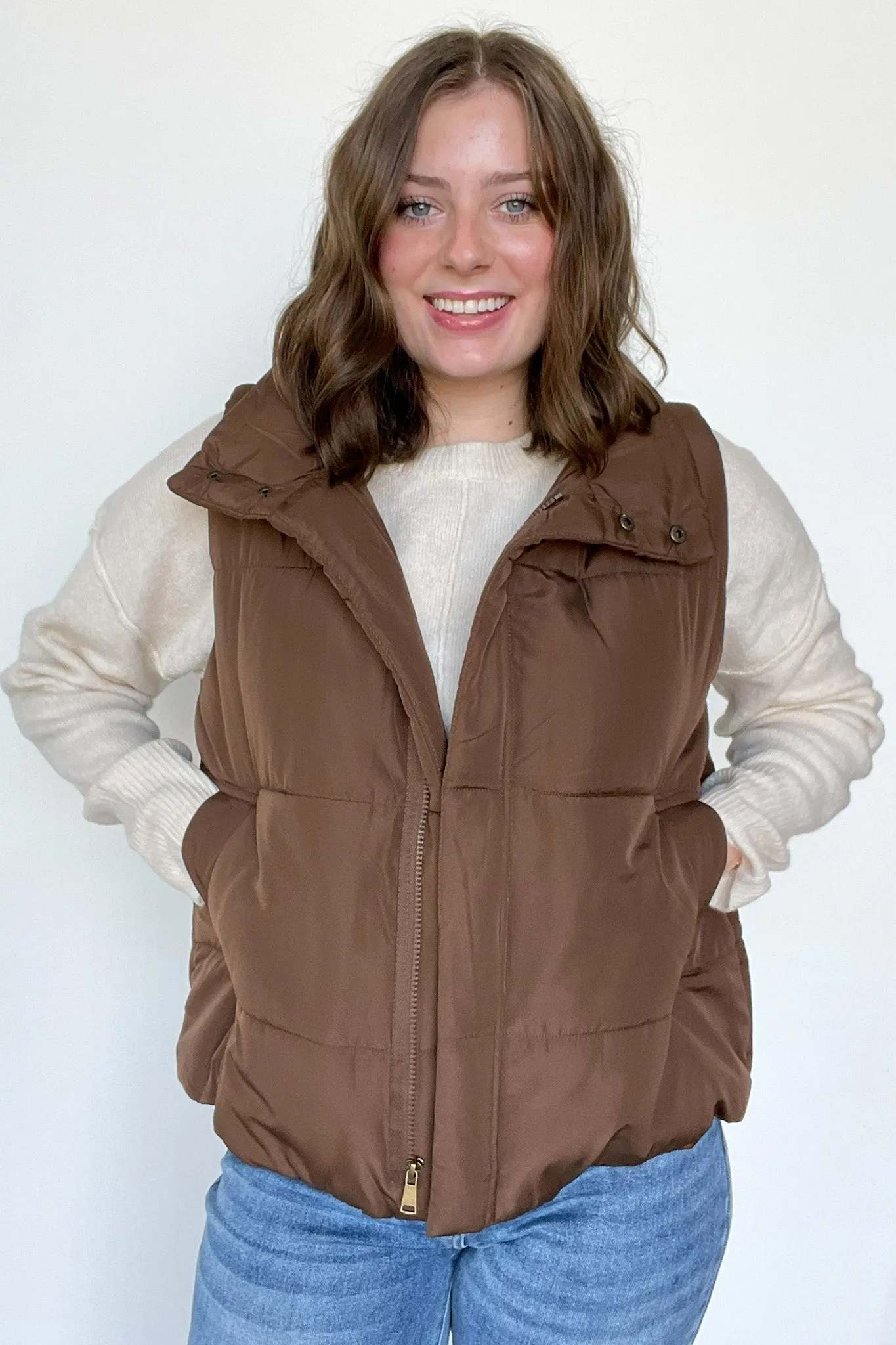 Toasty Time Zip Up Puffer Vest - FINAL SALE