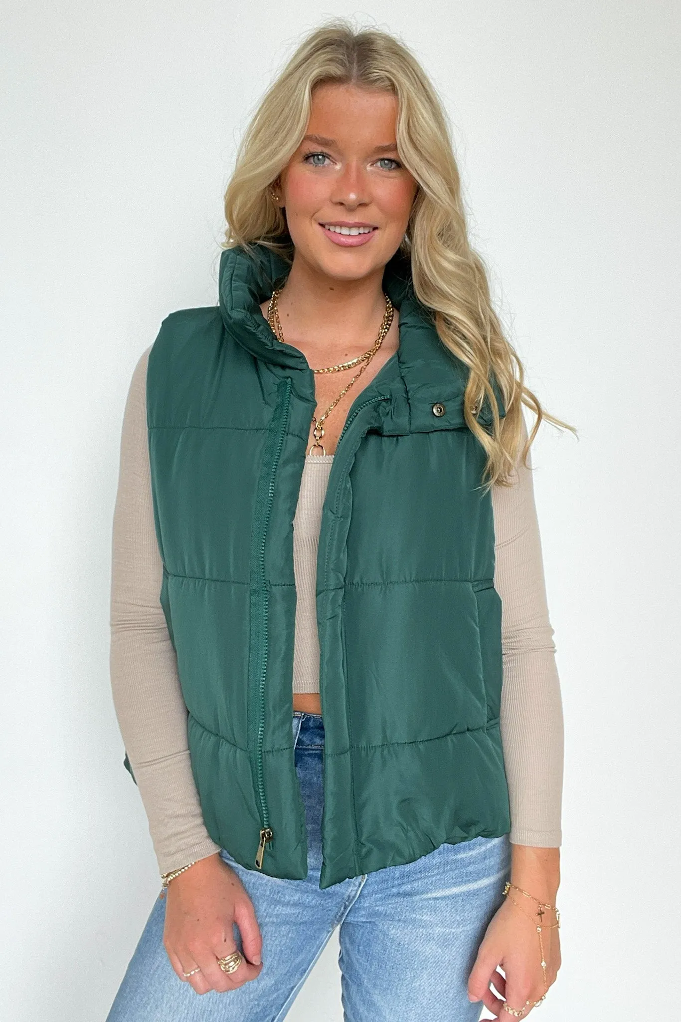 Toasty Time Zip Up Puffer Vest - FINAL SALE