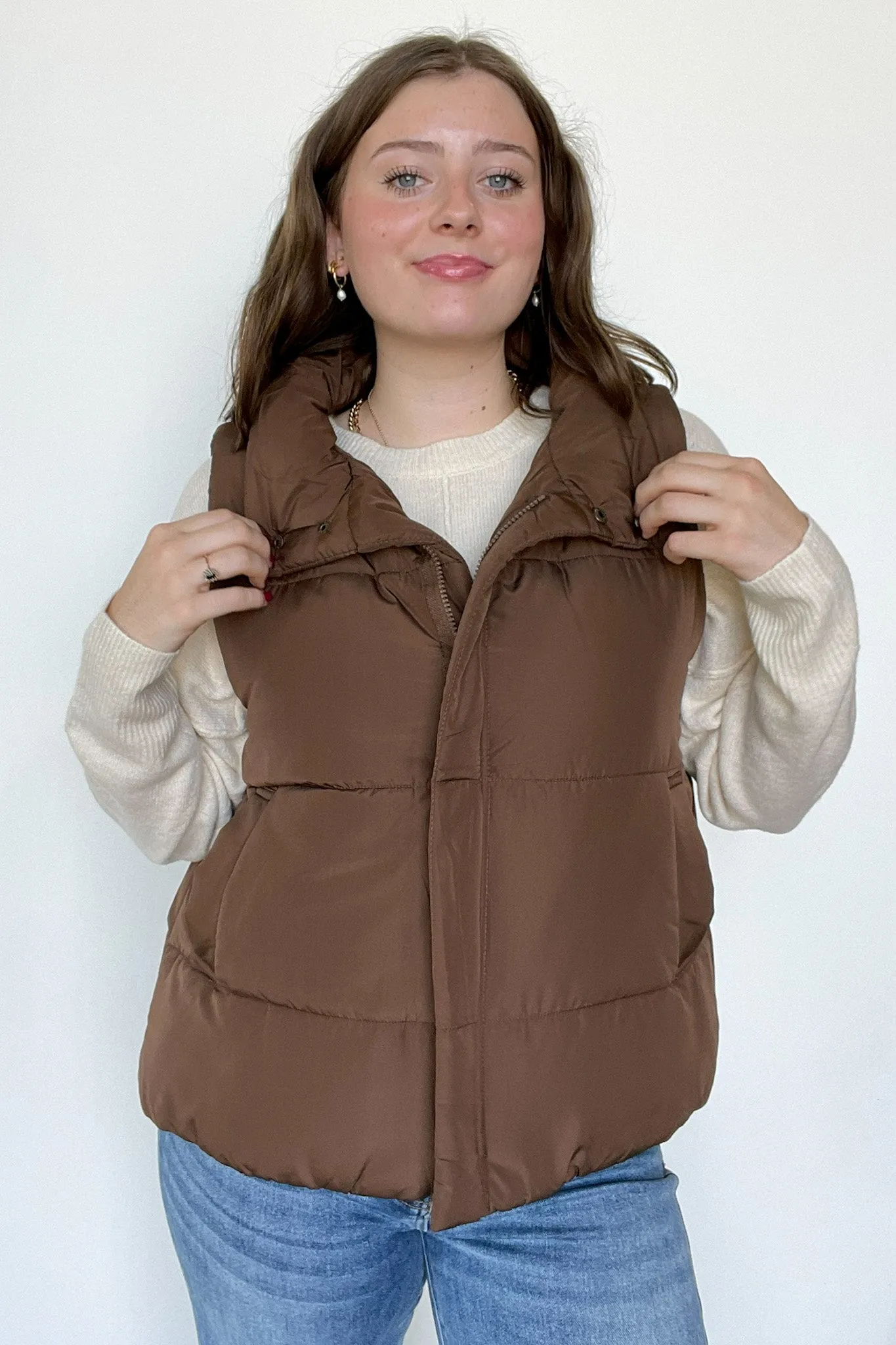 Toasty Time Zip Up Puffer Vest - FINAL SALE
