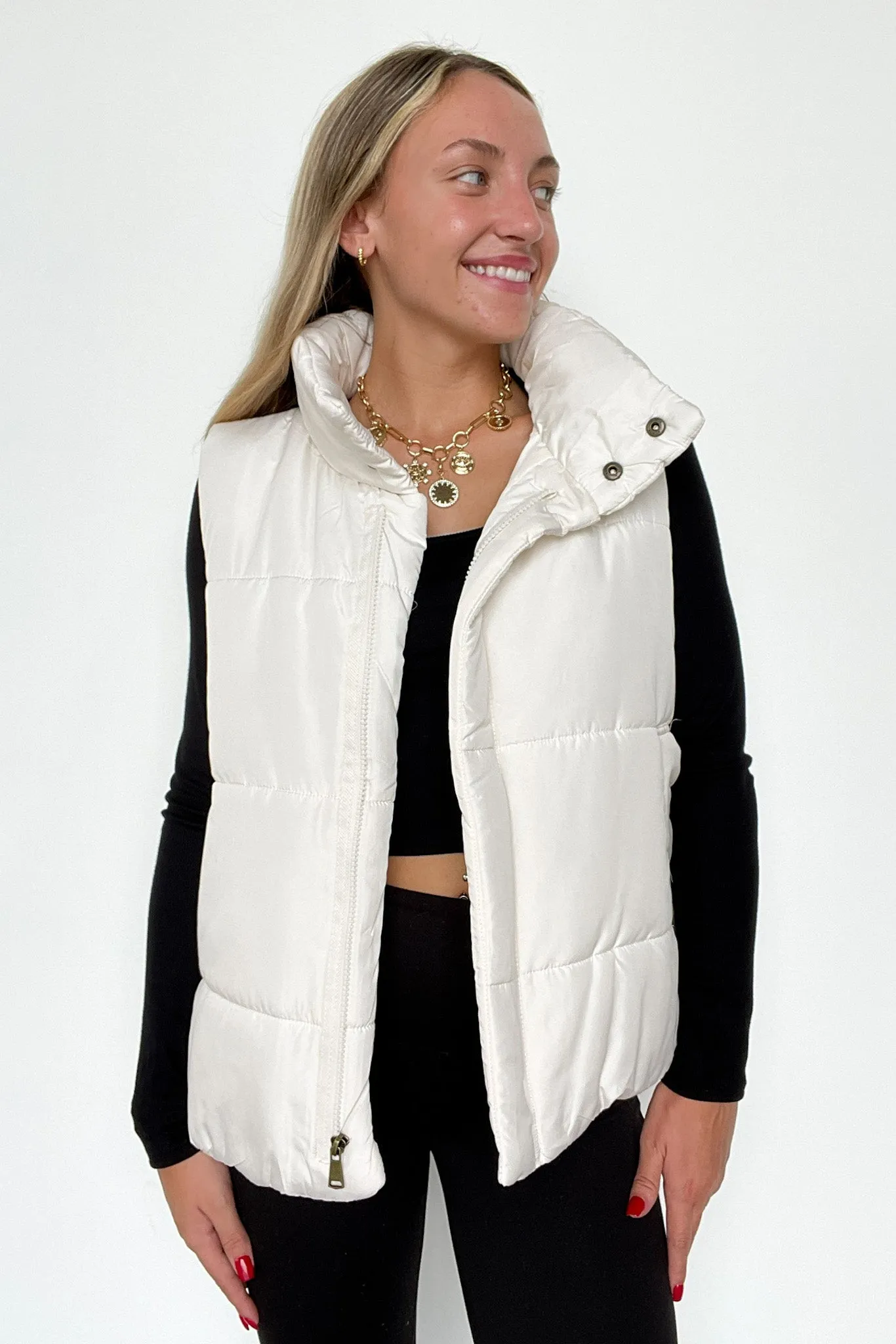 Toasty Time Zip Up Puffer Vest - FINAL SALE