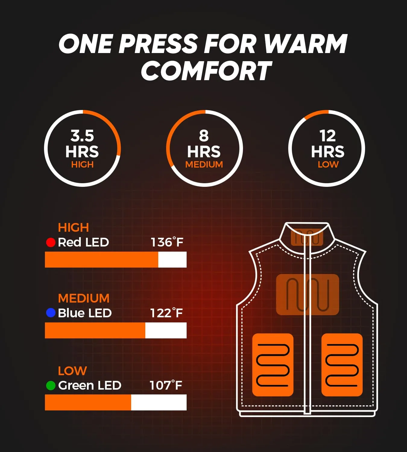 Trefoiled Lightweight Heated Puffer Vest with Battery