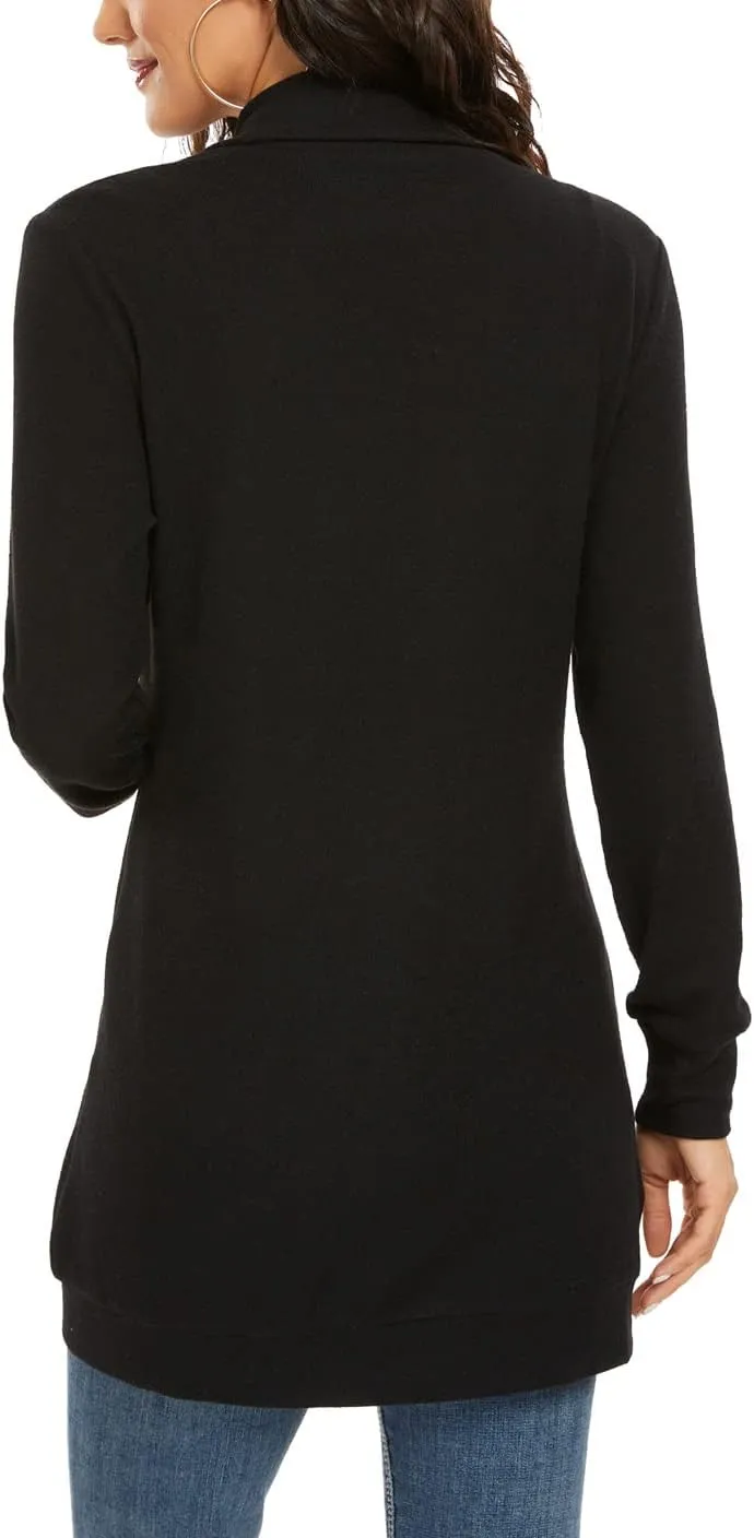 Tribear Women's Long Sleeve Open Front Loose Casual Lightweight Kimono Cardigan