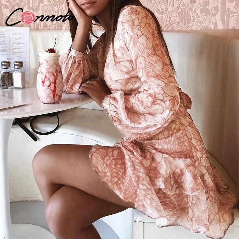 VenusFox Vintage Print Sexy Elegant Dresses