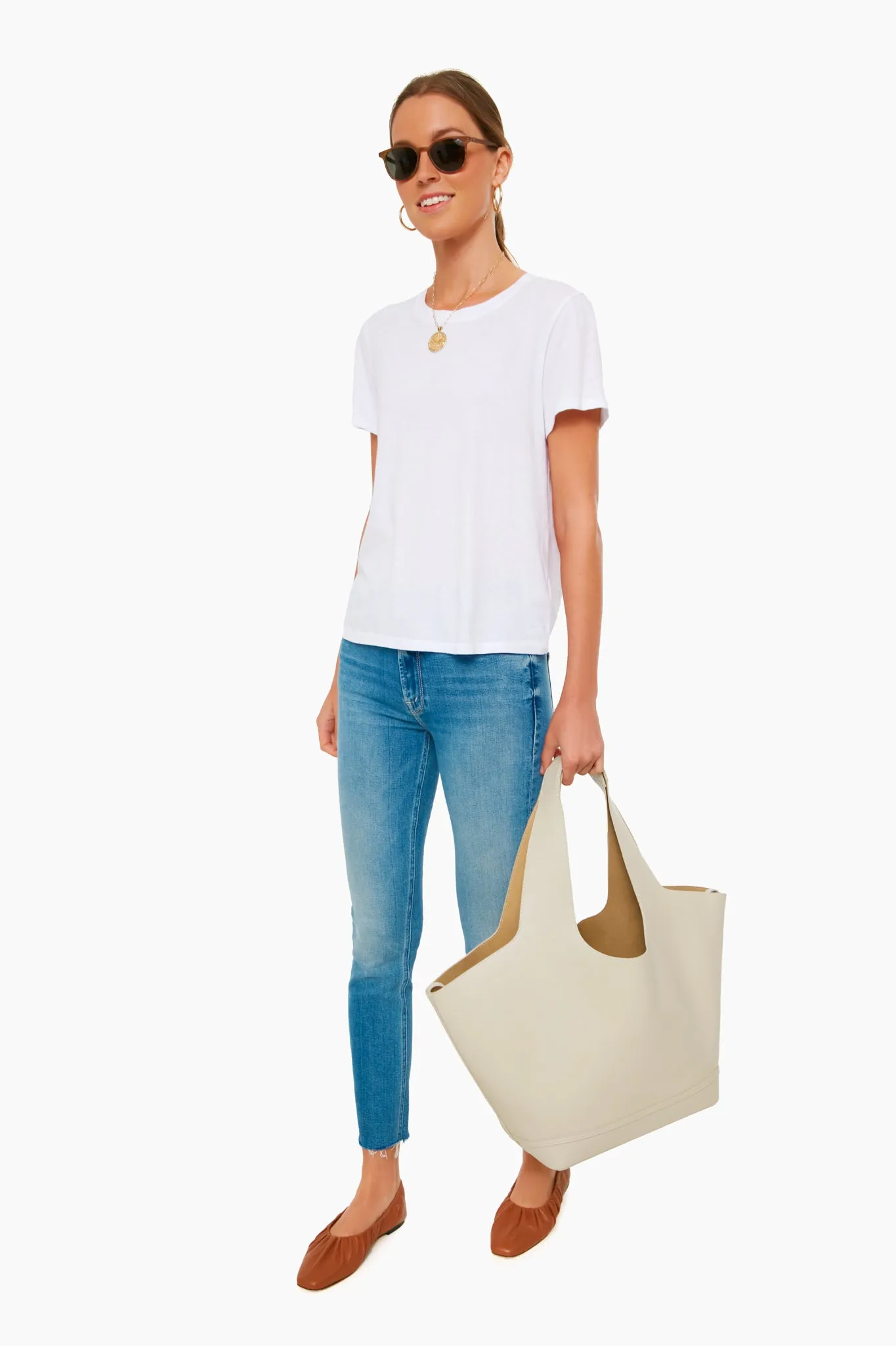White Organic Classic Crew Tee