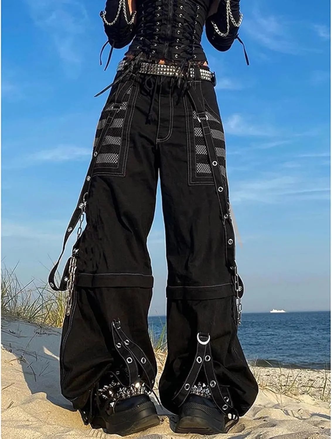 Woman Baggy Cargo Jeans High Waist Loose Wide Leg Denim Pants y2k Zip Button Pockets Trousers Jeans Streetwear