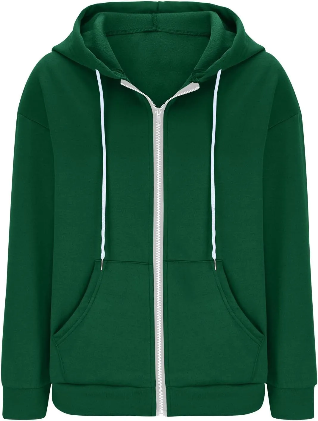 Women 2023 Sweatshirt Jackets Casual Long Sleeve Hoodies Full Zip Solid Cardigan Coats Outerwear with Pockets