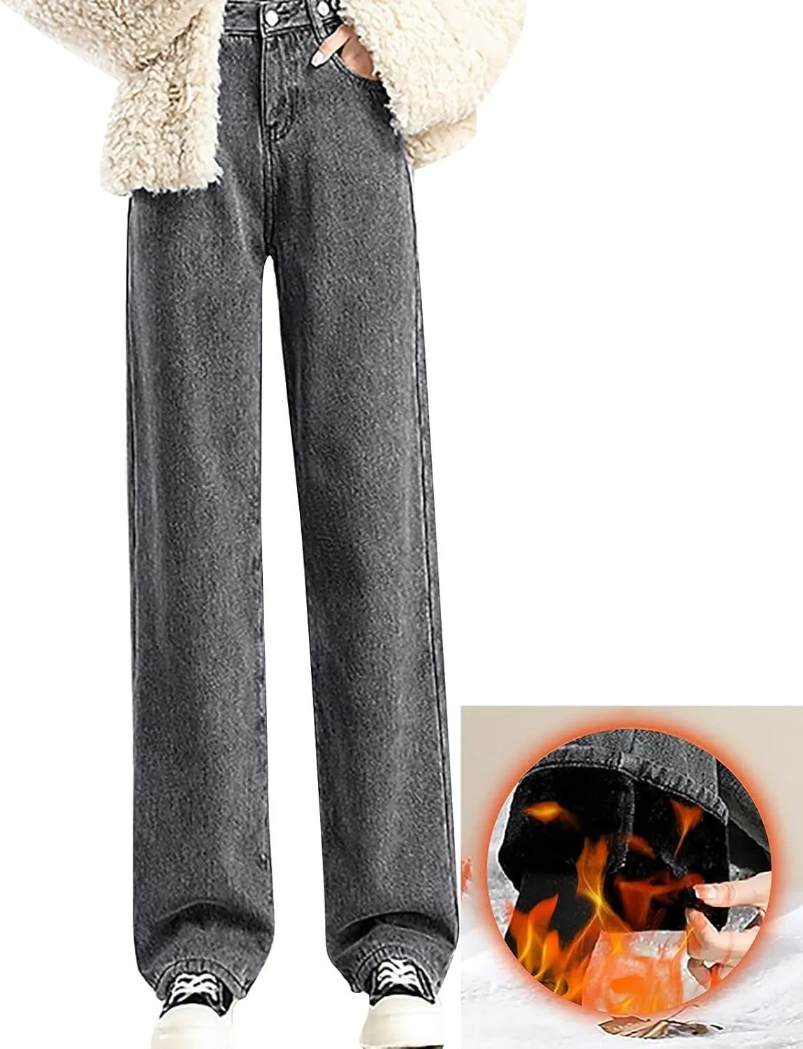 Women Boyfriend Jeans Pants Loose Fit High Waisted Straight Baggy Denim Wide Leg Jeans Y2K Streetwear with Pockets