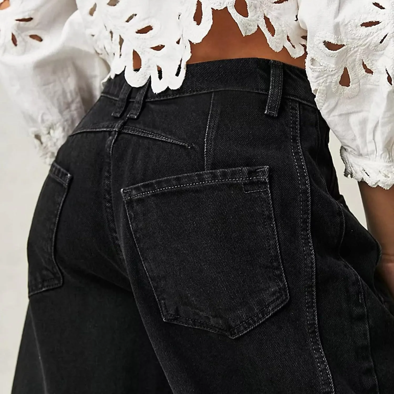 Women Linen Summer Split Flowy Palazzo Pants Low Waist Ankle Length Slim Fit Palazzo Pants Business Work