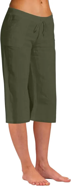 Women Linen Summer Y2K Streetwear Pants Elastic Waisted Baggy Stretchy Plus Size Trousers Travel
