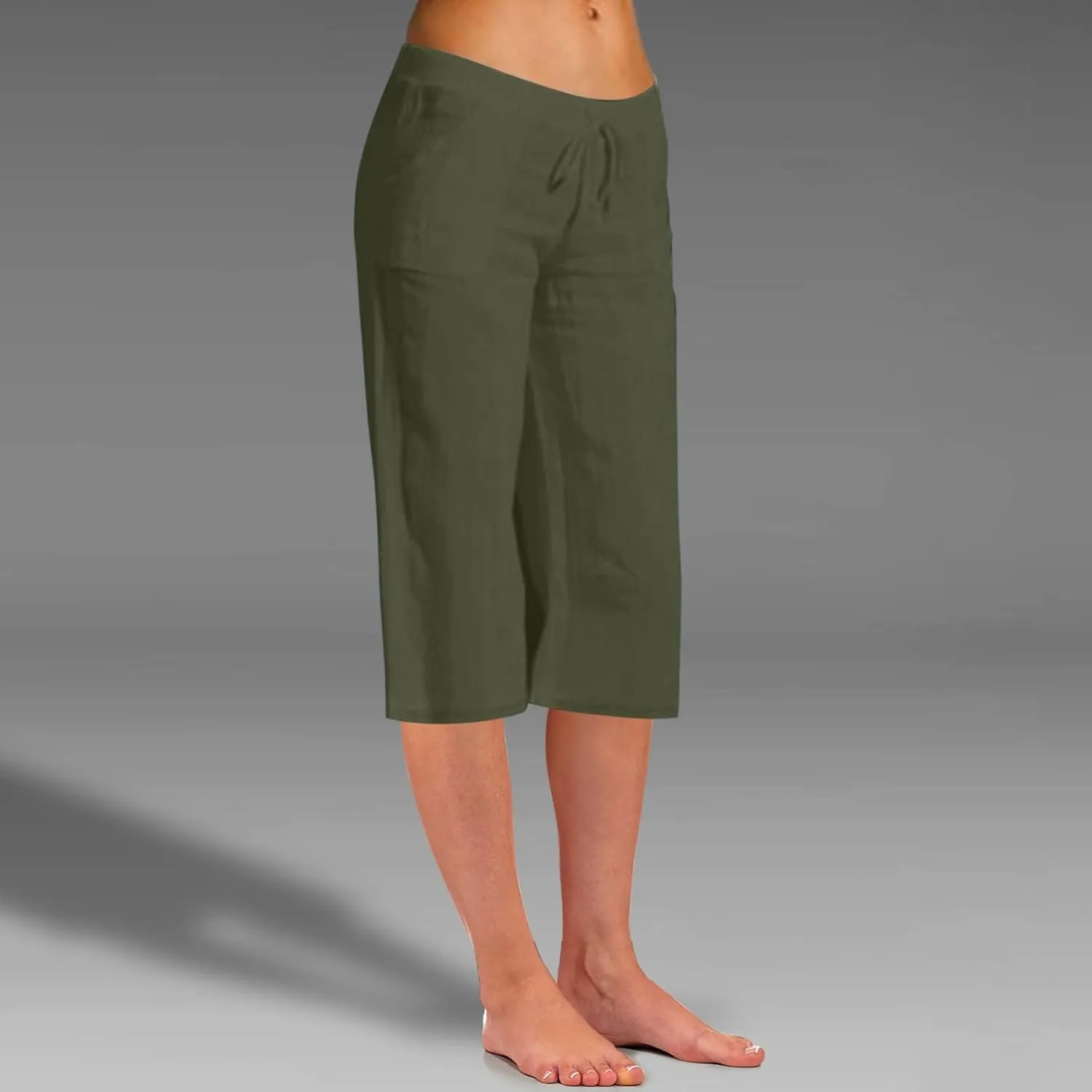 Women Linen Summer Y2K Streetwear Pants Elastic Waisted Baggy Stretchy Plus Size Trousers Travel