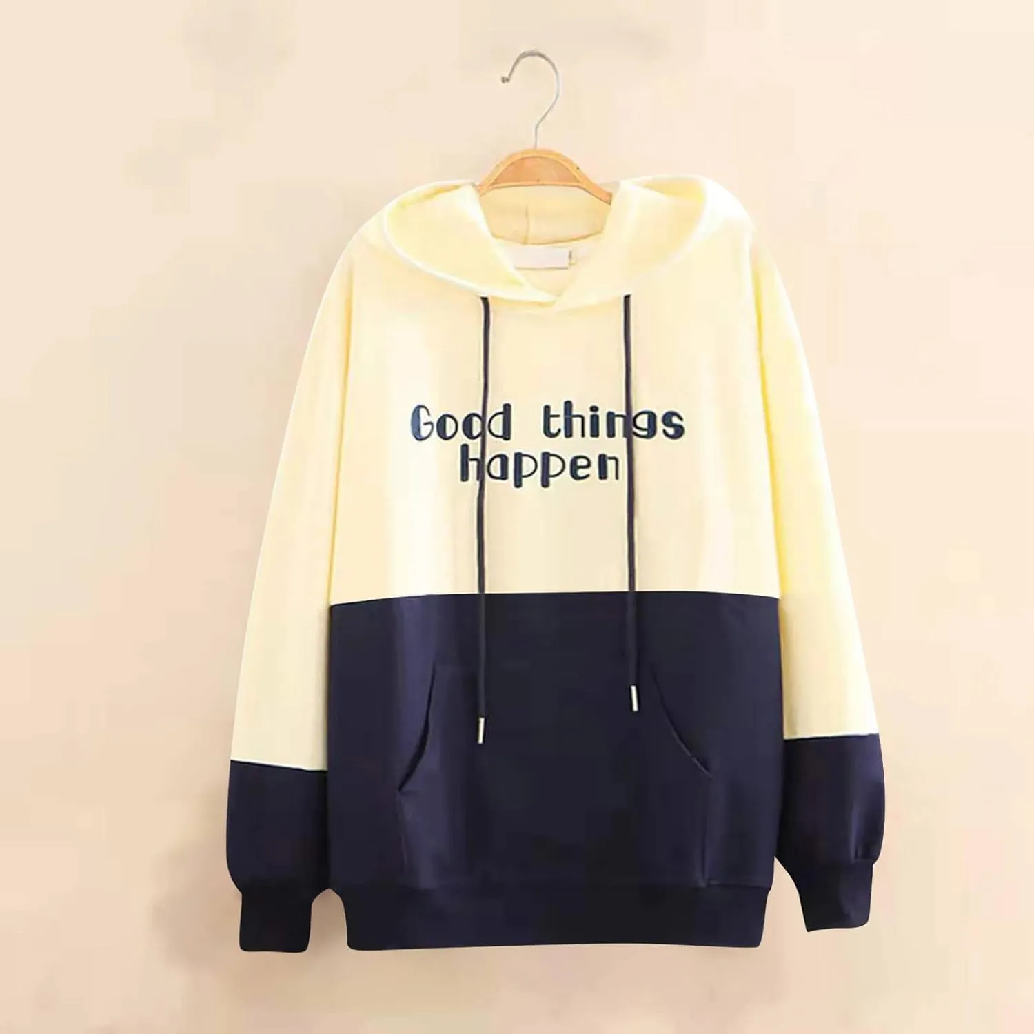 Women Long Sleeve Hoodies Kawaii Cartoon Cute Cat Graphic Color Block Hooded Sweatshirt Top Oversized Casual Pullover
