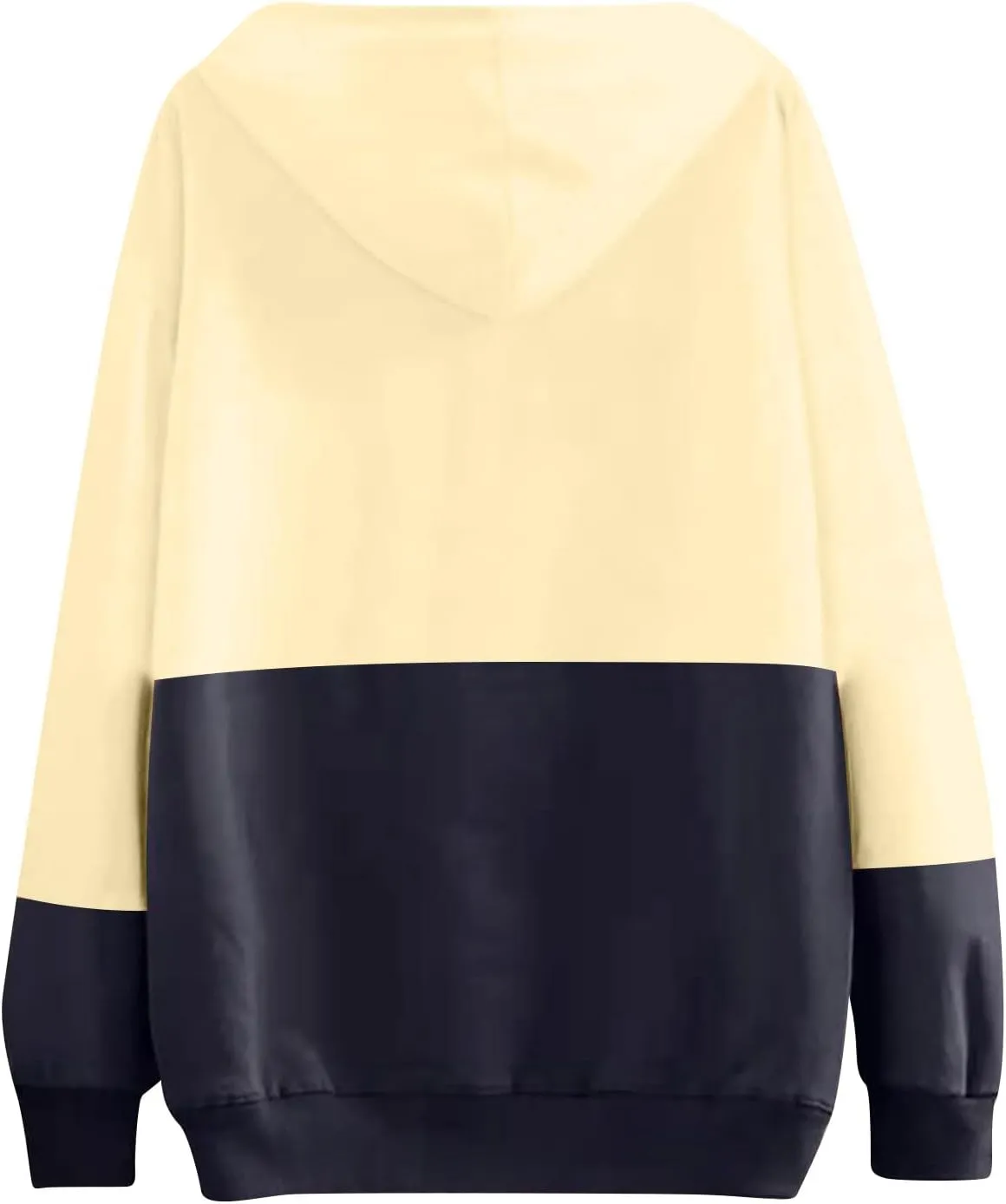 Women Long Sleeve Hoodies Kawaii Cartoon Cute Cat Graphic Color Block Hooded Sweatshirt Top Oversized Casual Pullover