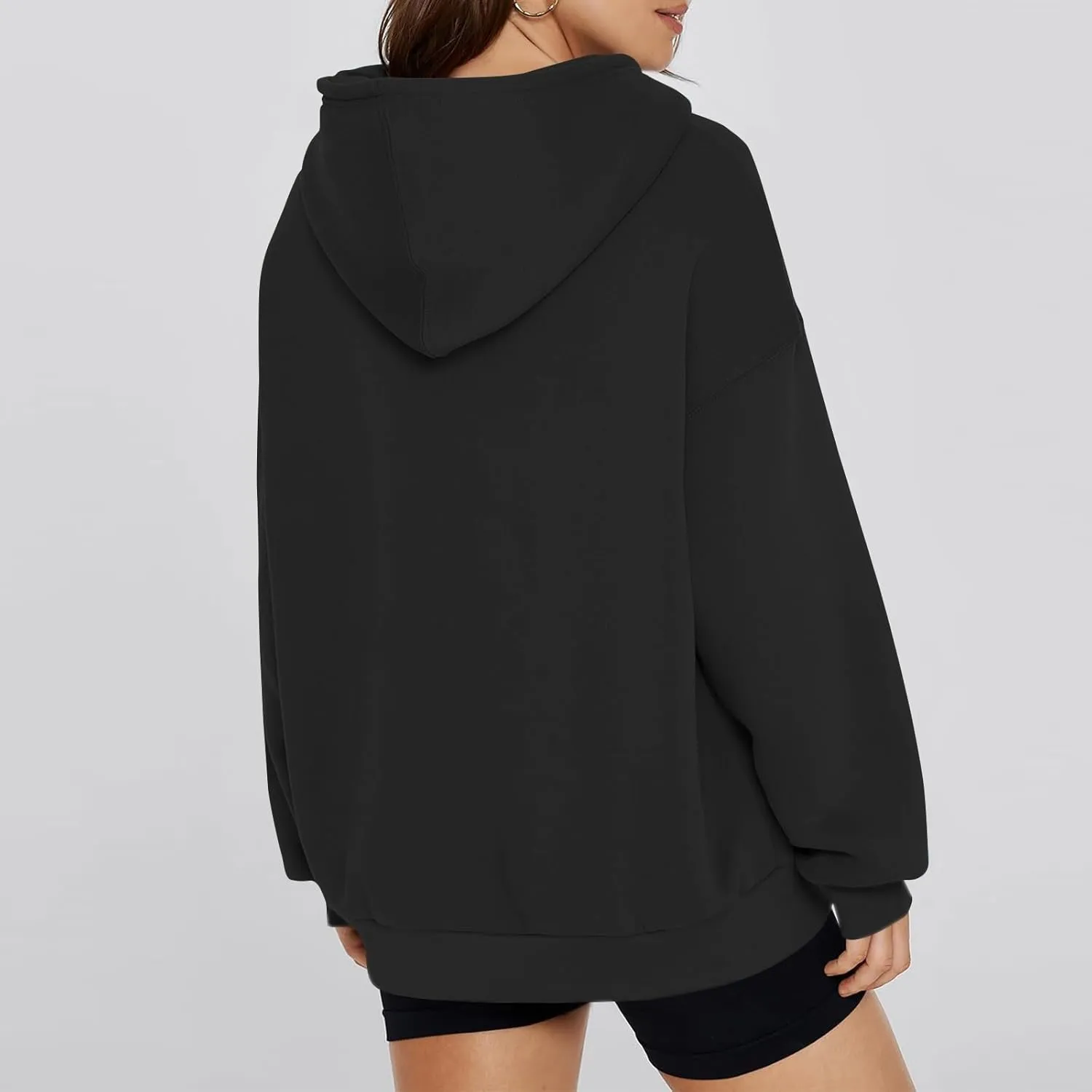 Women Oversized Hoodie Fleece Y2K Hoodie with Kangaroo Pockets Casual Fall Sweatshirts Long Sleeve Preppy Sweatshirt