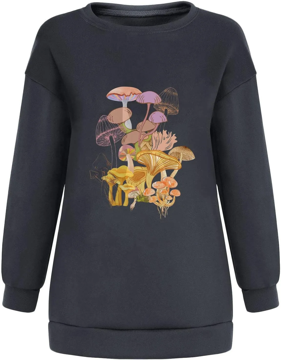 Women Oversized Y2k Sweatshirt Long Sleeve Crewneck Mushroom Graphic Fall Tops Trendy Plus Size Pullover Comfy Shirts
