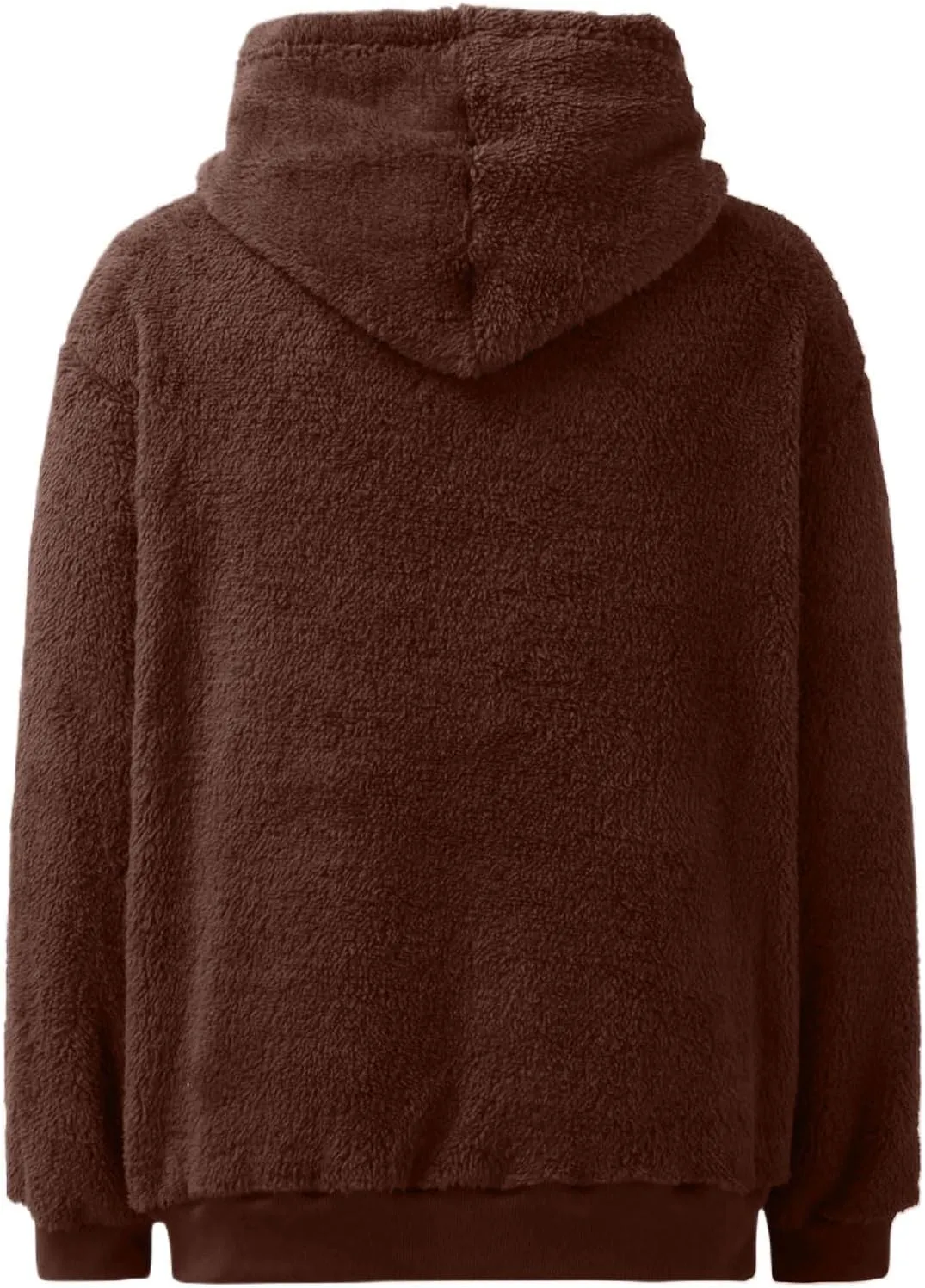 Women Sherpa Hoodie Fuzzy Fleece Quarter Zip Pullover Loose Comfy Plush Sweatshirt with Pockets Cute Winter Clothes