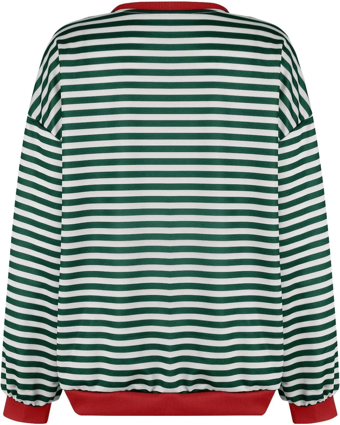 Women Striped Sweatshirts Colors Block Oversized Sweatshirt with Pockets Crewneck Sweatshirt Loose Pullover Sweaters