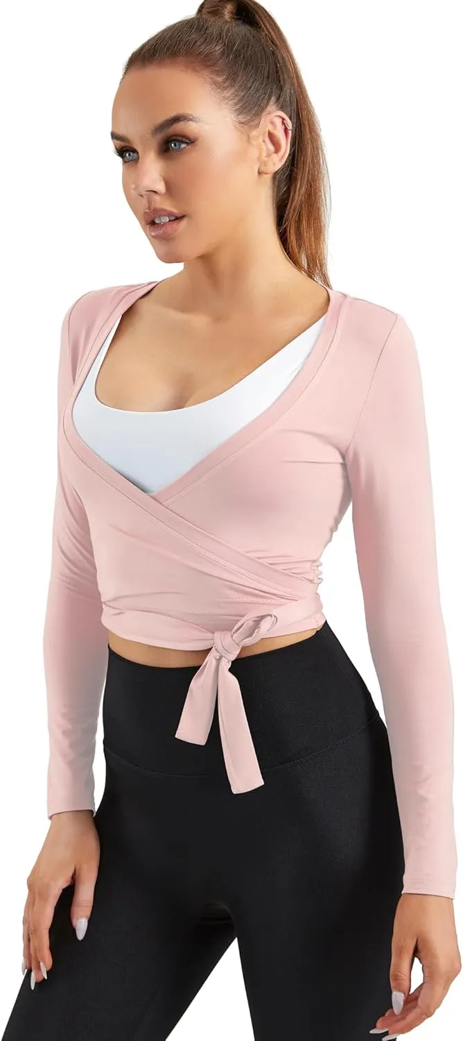 Women Tie Front Shrug Long Sleeve Bolero Cardigan Lightweight Casual Tops