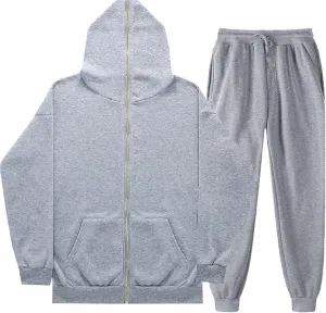 Women's 2 Piece Outfits Long Sleeve Crewneck Baggy Fall Sweatshirt and Wide Leg Sweatpant Suit