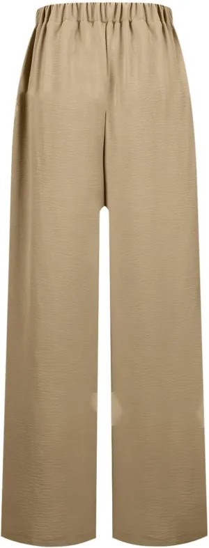 Women's 2025 Summer Lightweight Loose Lace Up High Waist Pants Casual Solid Color Baggy Wide Leg Trousers with Pockets