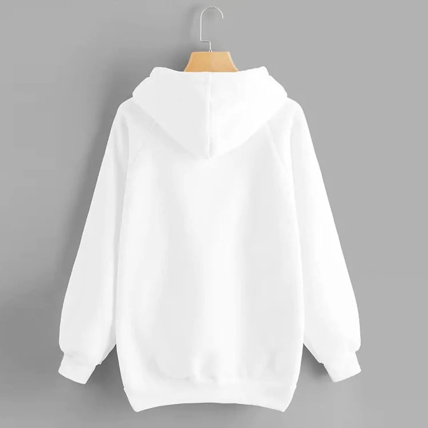 Women's Basic Hoodies Long Sleeve Classic Solid Lightweight Pullover Tops Casual Loose Fit Hooded Sweatshirt with Pocket