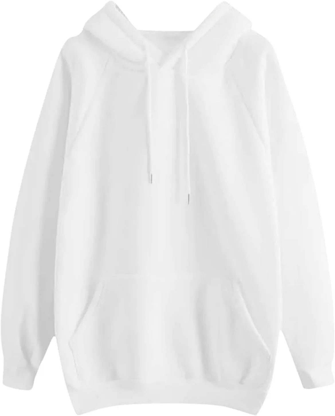 Women's Basic Hoodies Long Sleeve Classic Solid Lightweight Pullover Tops Casual Loose Fit Hooded Sweatshirt with Pocket